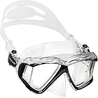 Cressi Pano 4 Panoramic 4-Window Diving Mask - Tempered Glass Lenses, Soft Silicone Skirt, Wide View for Scuba & Snorkeling