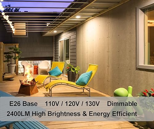 Miniatura 2 de Vinaco PAR38 - Luz de inundación halógena PAR38, 4 unidades, regulable, 150 W, 120 V, alto brillo 2400 lm, bombilla PAR38 con base E26, 2800 K,