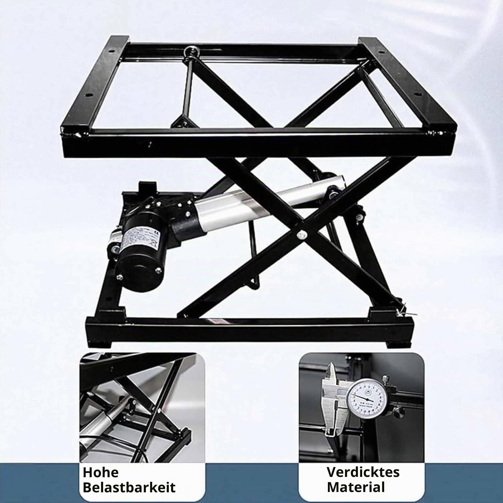 333 lbs Tragkraft, Einzelscherenhubtisch, elektrischer Hubtisch, 7,68-26,77 Zoll höhenverstellbare Hebeplattform, Couchtischlift mit 4 Rädern, für Materialhandhabung und Transport,50kg