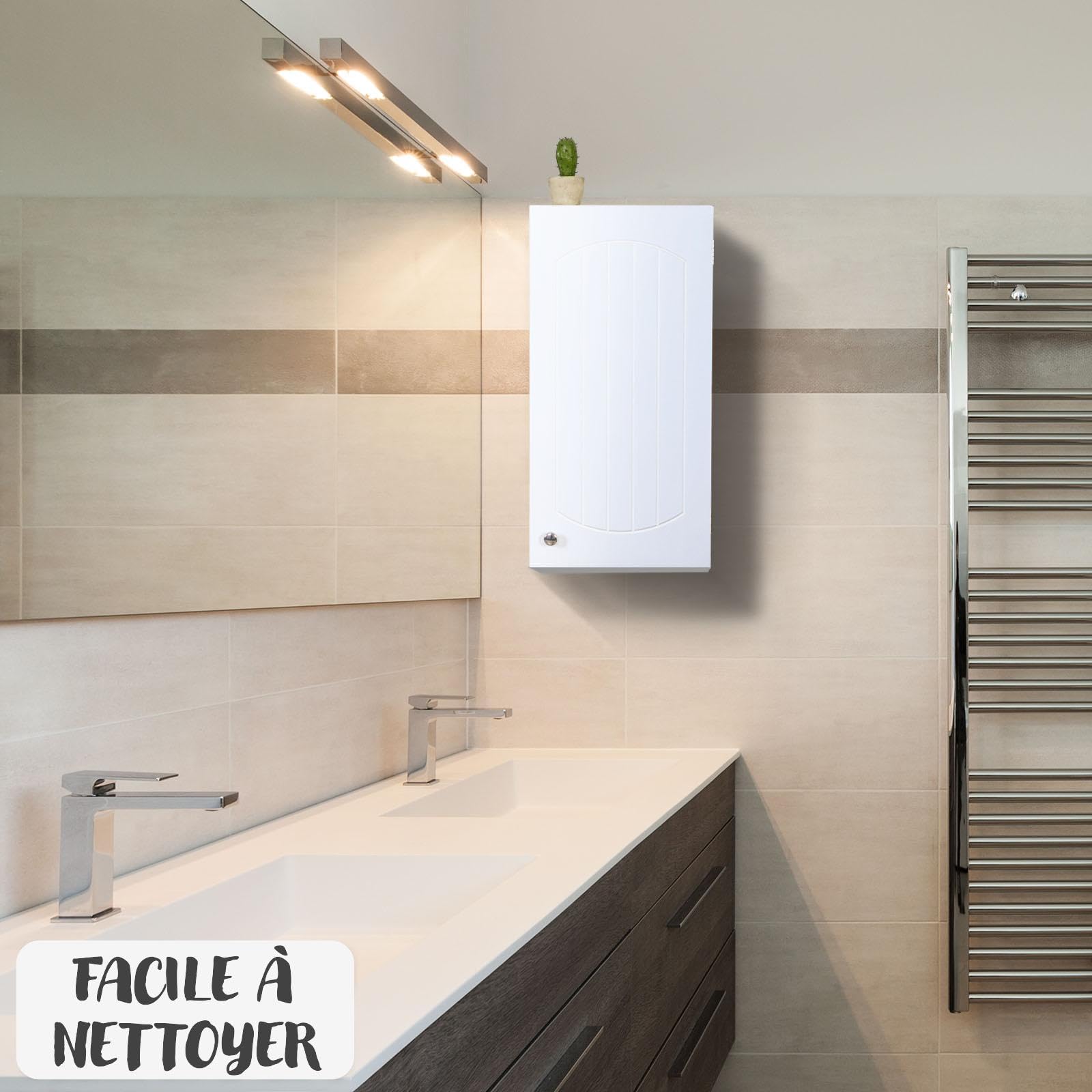 KARAT - Armadietto per Bagno - Mobile per Toilette con Mensole Regolabili - Bathroom Cabinet - Armadietto per Farmacia - Cassetto Rimovibile (Nebraska, 20 cm (P) x 30 cm (L) x 60 cm (A))