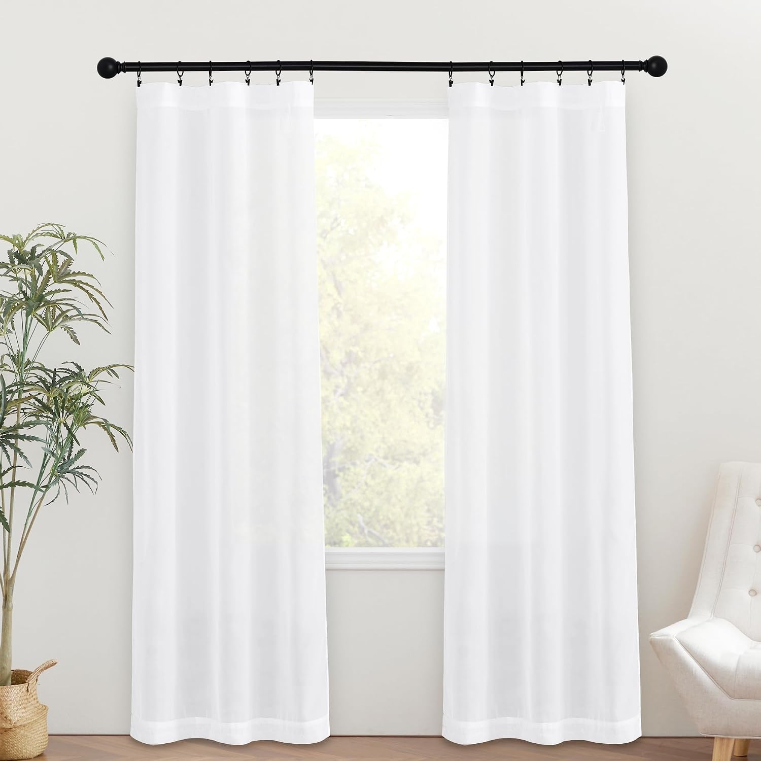 NICETOWN 2 Panels Sidelight Curtains for Front French Door