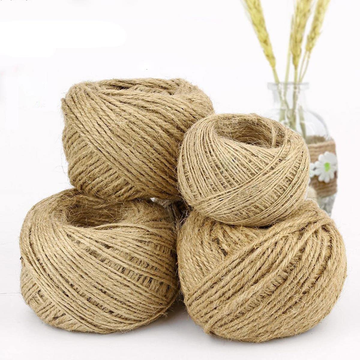 Corde de chanvre de jute naturel 3mm x 100m pour décoration vintage et mariage