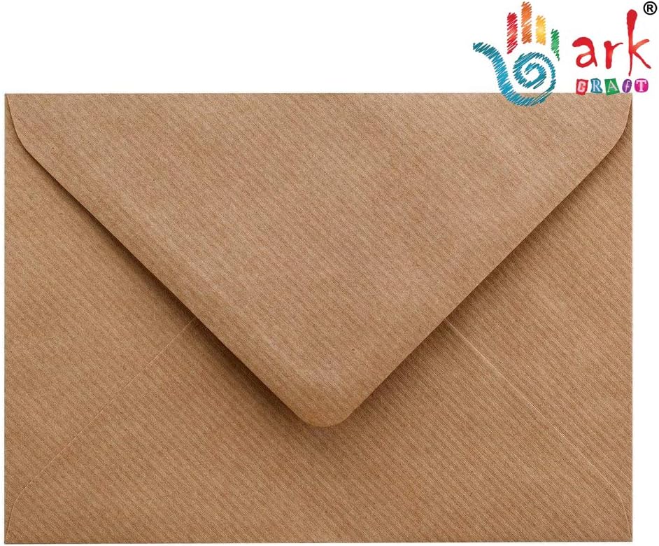 arkCRAFT 25 x C6 Premium Envelopes 100gsm 114mm x 162mm (Brown Ribbed Kraft) …