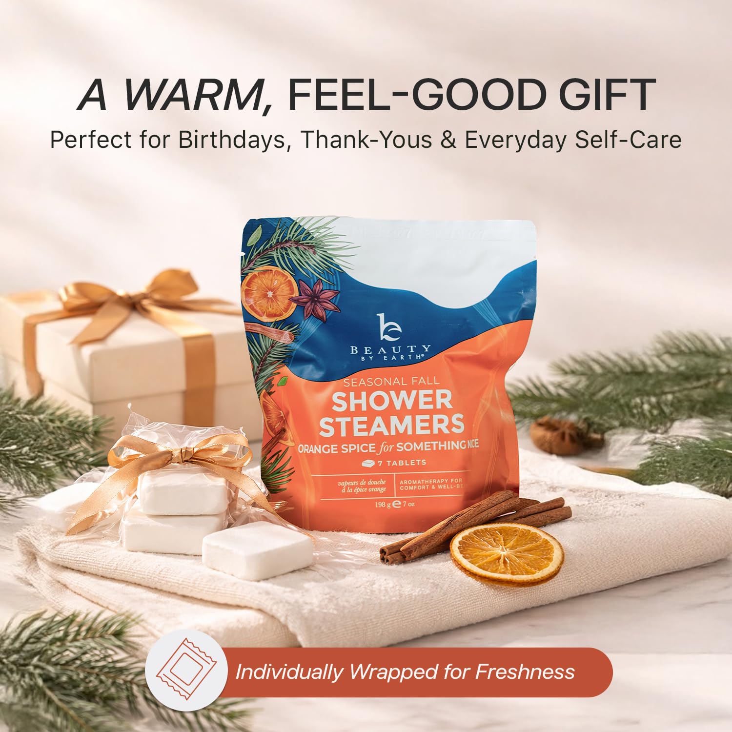 Shower Steamers Aromatherapy - USA Made with Natural Ingredients, Relaxation Gifts for Women & Men, Self Care Spa Day Essentials, Large Shower Tablets with Orange & Fir Essential Oil - Image 5