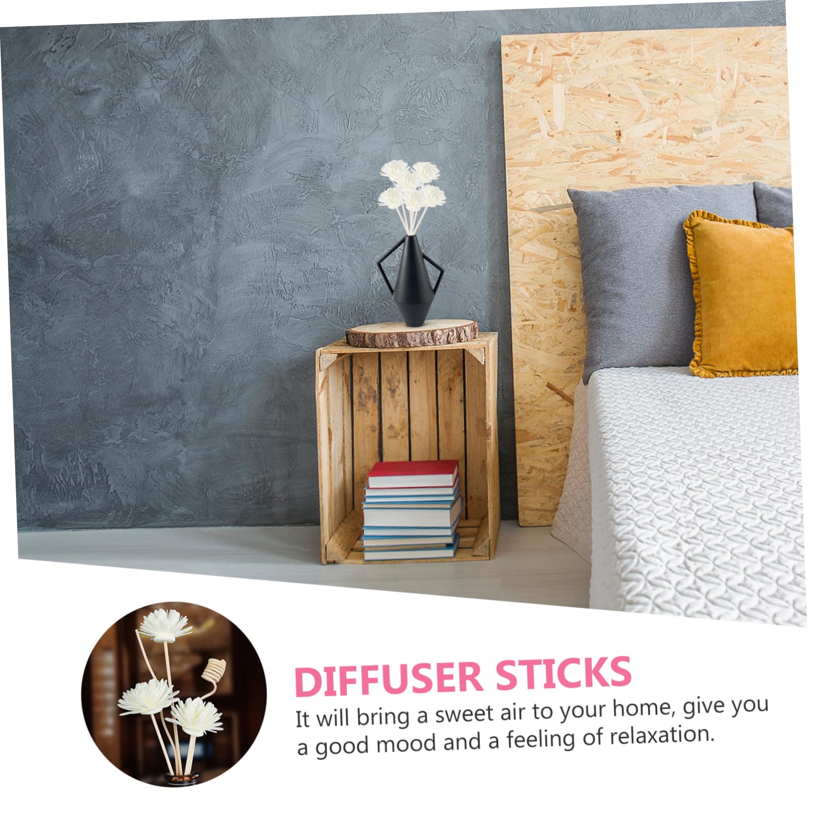 GOOHOCHY 60pcs Decorative Sticks Simulated Flower Diffuser Sticks for Home Fragrance Diffusing Air for Living Room Kitchen Office Wedding Decor