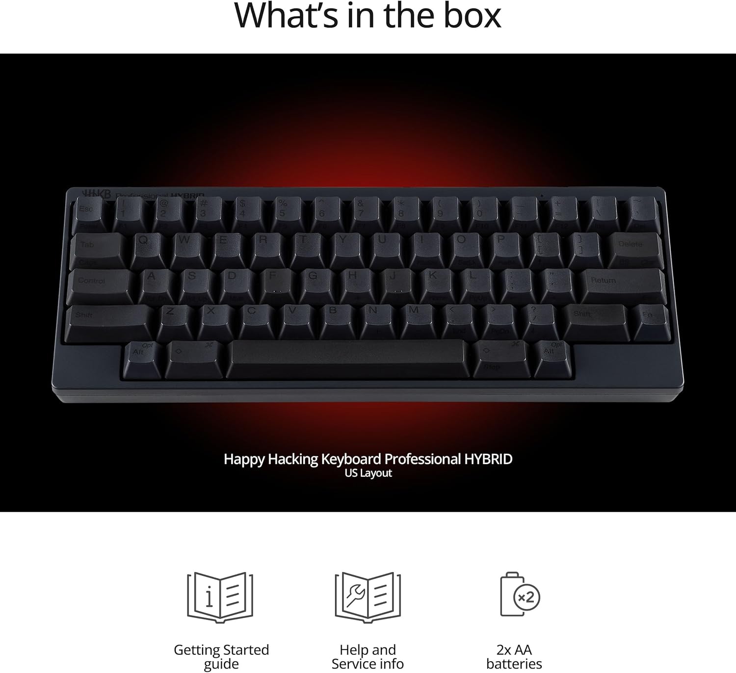 HHKB - Happy Hacking Keyboard Professional Hybrid (Wireless, Bluetooth, Wired, USB, Mac, Windows, Charcoal, Printed) with 2 Year Advance Exchange Warranty