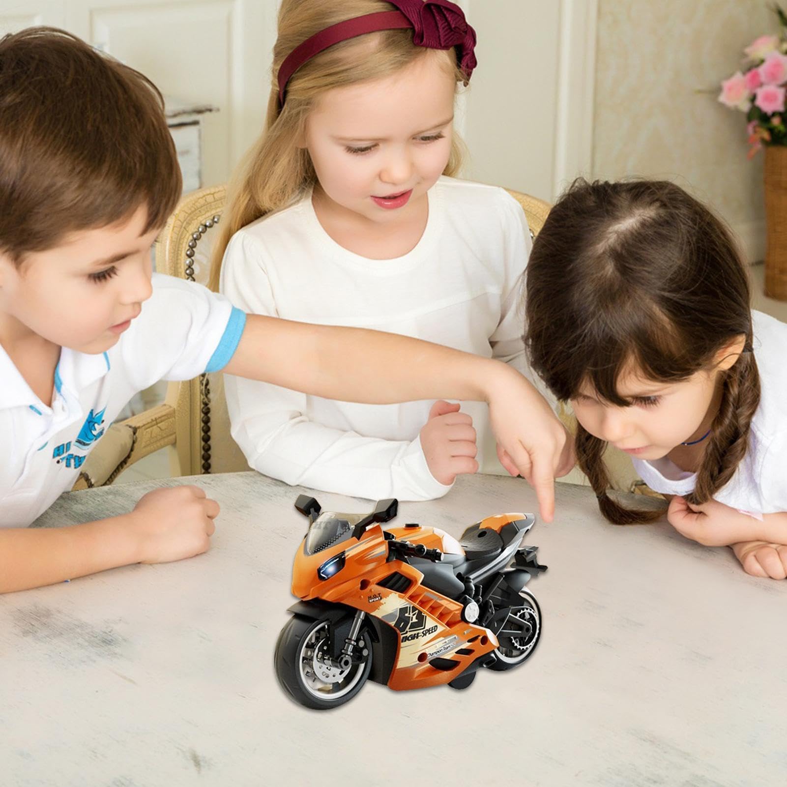 Moto De Juguete Con Luces Y Sonido Realista – Retroceso Y Efectos Para Niños