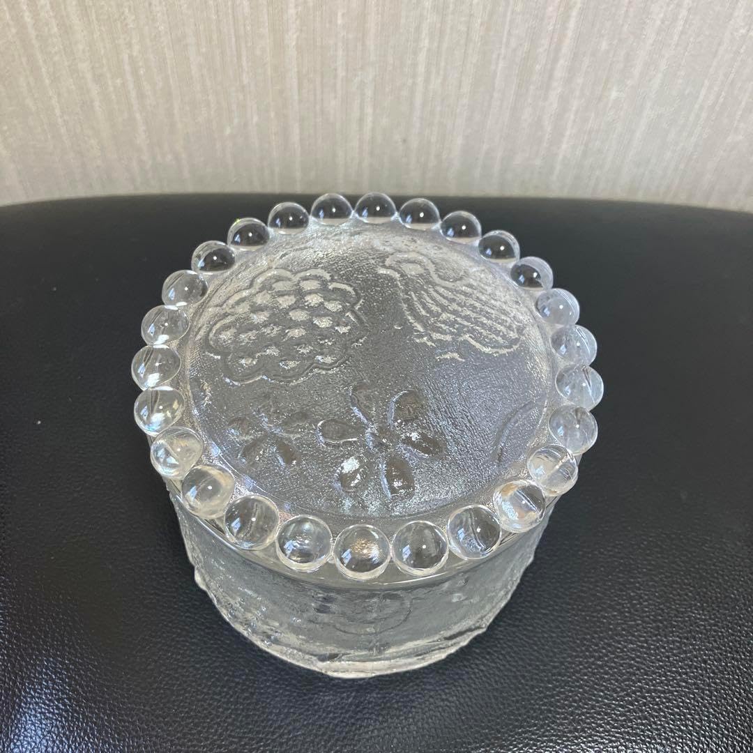レトロ ガラス 食器 透明 フタ付き