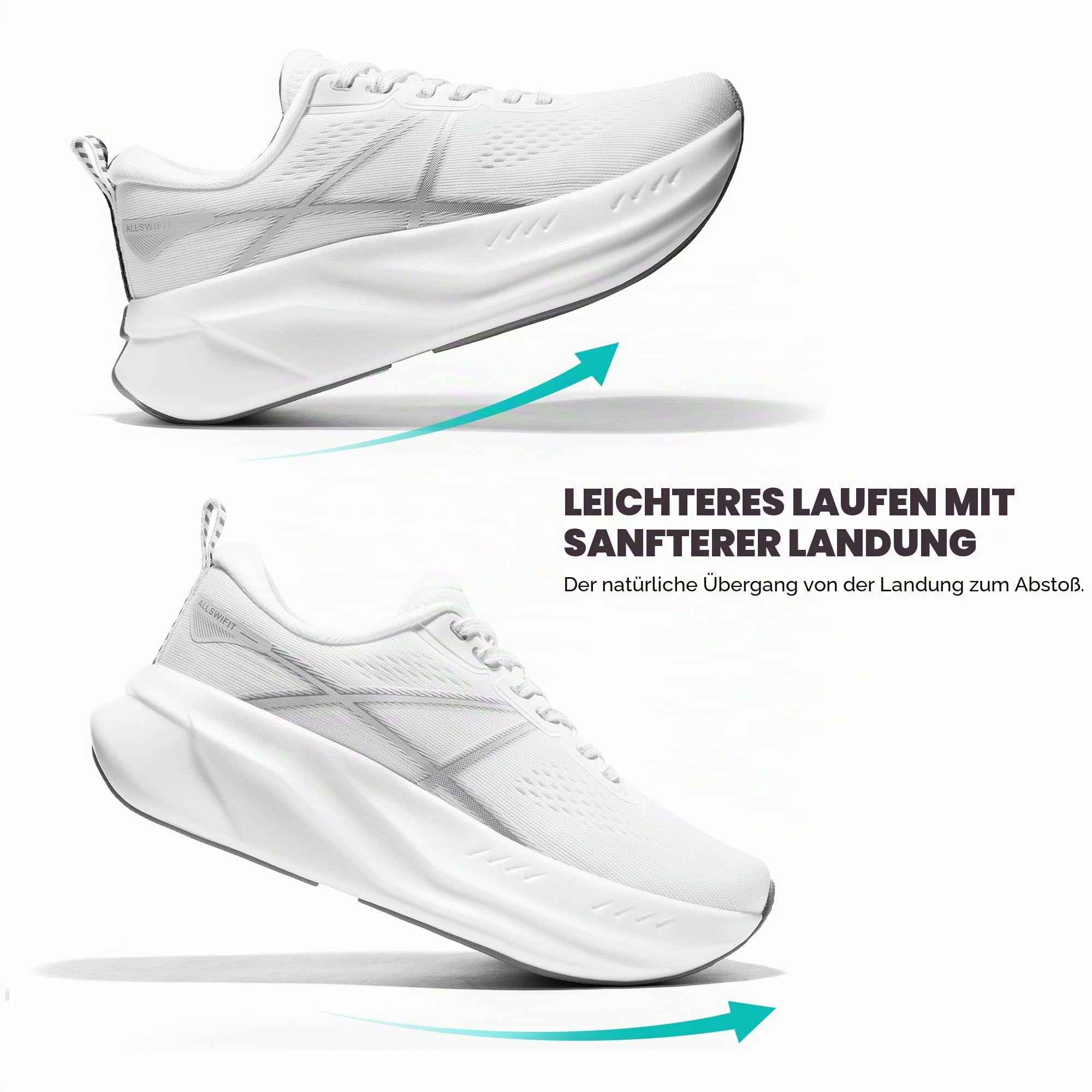 ALLSWIFIT Damen Laufschuhe – Leichte Running Schuhe, Dämpfung, rutschfest, Bequeme Sportschuhe für Fitness, Walking