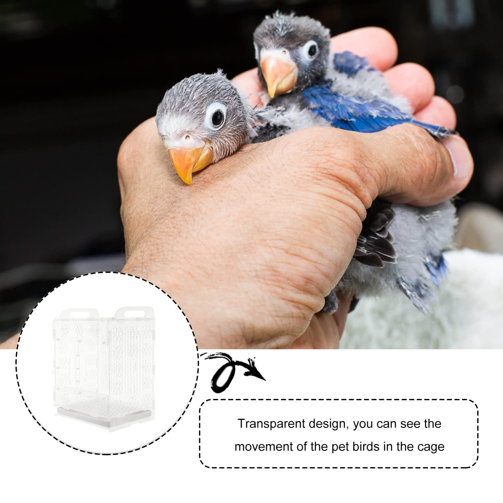 POPETPOP Jaula para Loros De Acrílico Diseño Transparente con Bandeja Ideal para Aves