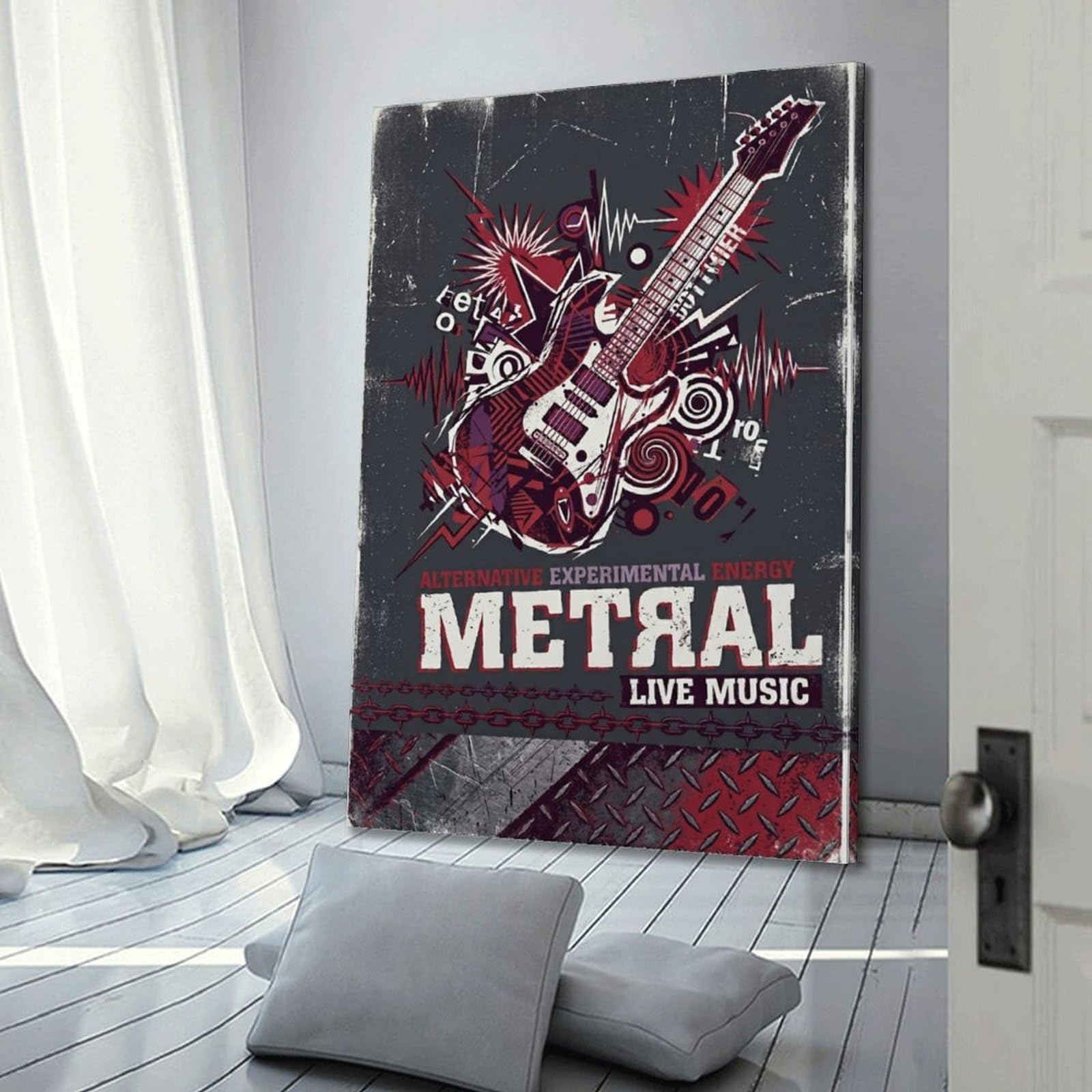 OKNGB Poster con musica in metallo, alternativa astratta, sperimentale, decorativa, su tela, poster decorativo da parete, poster decorativo per camera da letto, per camera da letto (50 x 75 cm)