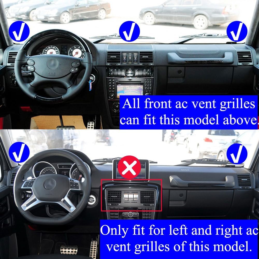 Compatible with Mercedes Benz W463, Dashboard Front Center Middle Air Vent Grille Complete Assembly, Air Conditioning Vent Outlet Panel Assembly For G Glass 4636807408 4636807508 (Middle)