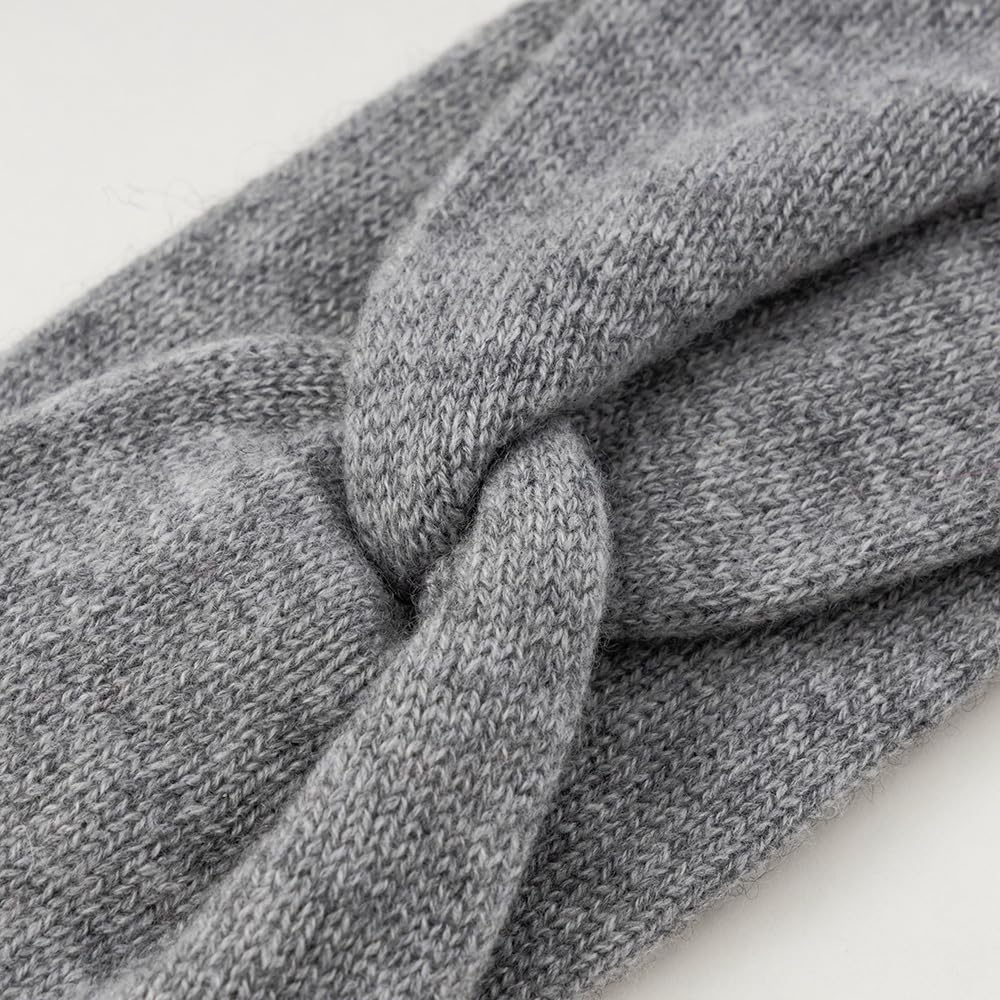 FRAAS Damen Stirnband aus Kaschmir - 24 x 10,5 cm - warmes Strickband mit Schleife