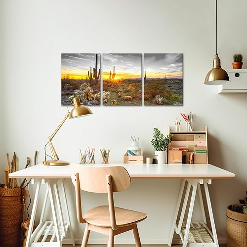 Miniatura 2 de sechars Arte de pared de Arizona, paisaje del desierto, pintura en lienzo de cactus del suroeste para decoración de sala de estar y dormitorio