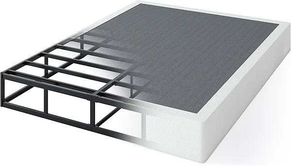 QEROMY 9 Inch High Profile Box Spring, Sturdy Metal Frame Mattress Foundation, Easy Assembly, Quiet & Noise-Free, Queen Size