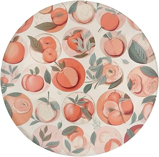 Art Deco Refrigerator Magnets Round Peach Patterned Refrigerator Magnets Suitable for Lockers Whiteboards Schools Offices and Kitchens (2-Pack)