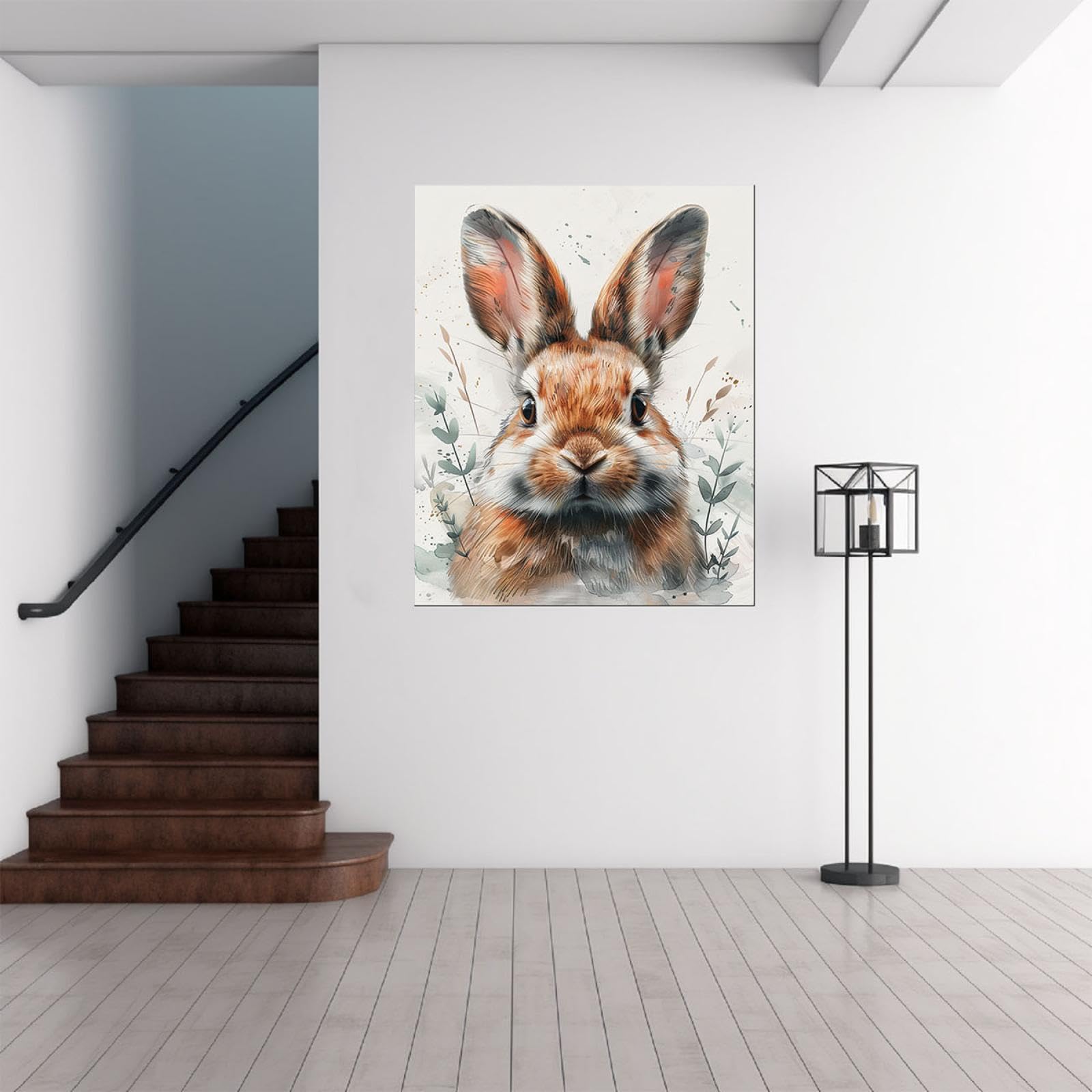 Amazon.co.jp: JOSUE うさぎ 絵画 キャンバス ビンテージ動物