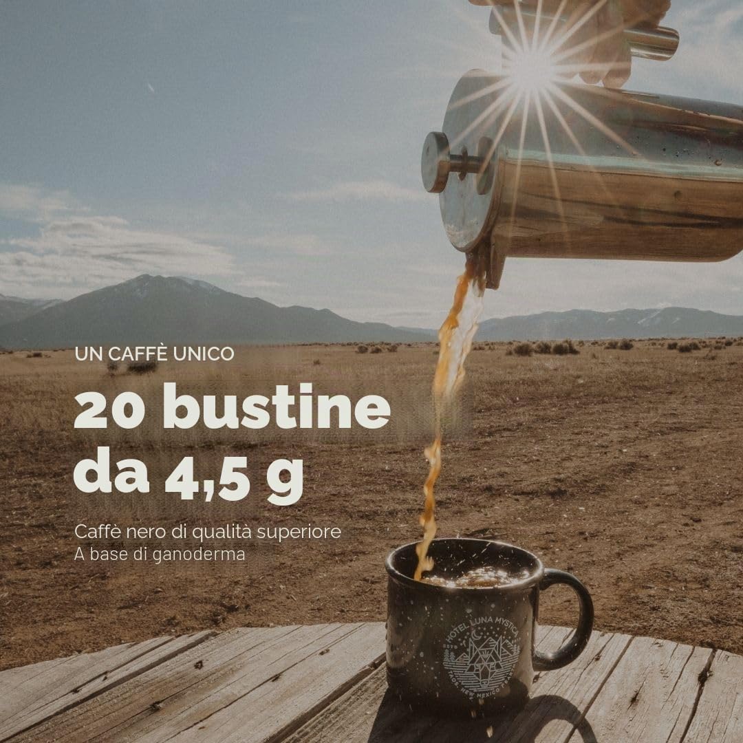 ALIBOOSTER DXN - Caffè nero Lingzhi 3 in 1, originale Ganoderma, 20 bustine x 4, 5 grammi