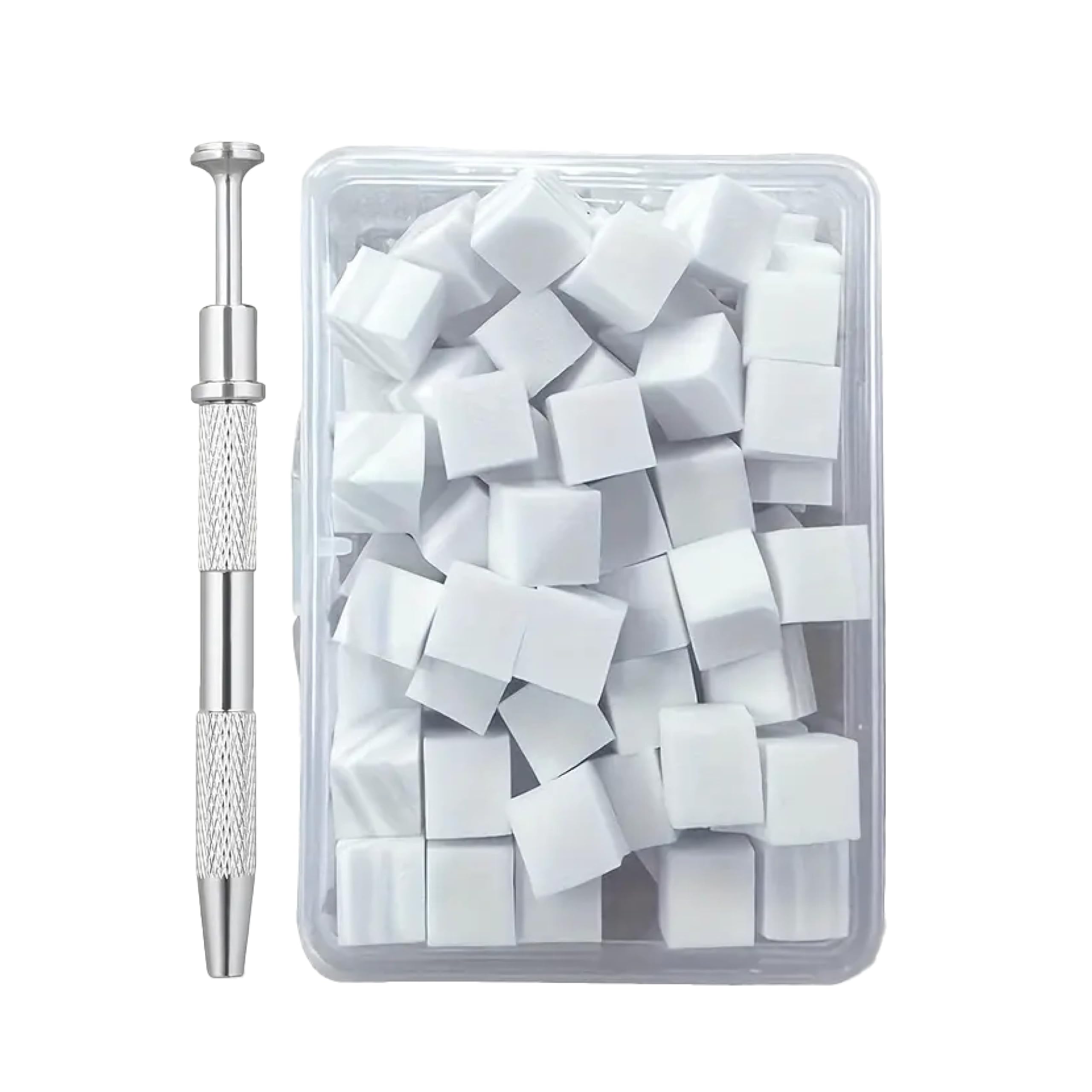 Glam'Up Paris - Kit Éponges & Pince pour Effet Dégradés et Baby Boomer - Nail Art - 100 Pièces Éponges avec Pince Métallique Antidérapante