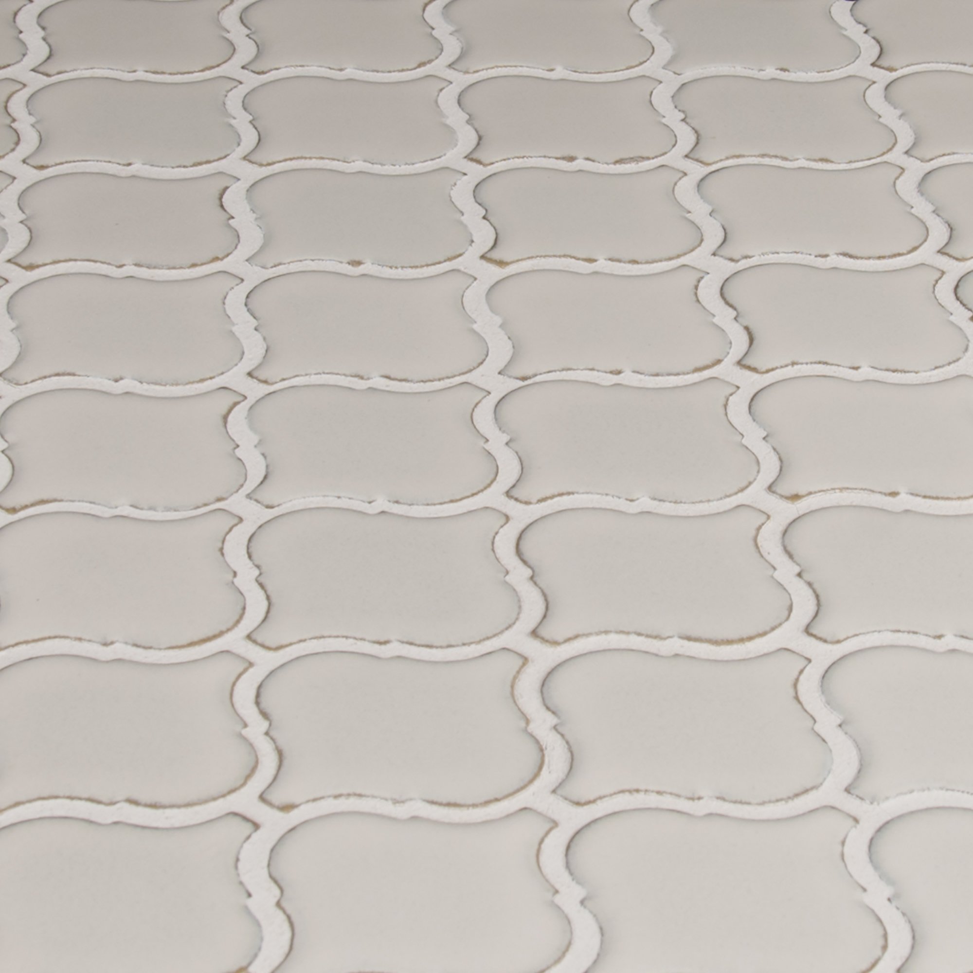 MSI Bianco Glazed Arabesque Ceramic Wall Tile for Bathroom, Kitchen Backsplash, Shower Wall Tile, and Accent Wall Tile 9.84 in. X 10.63 in. Mesh-Mounted Mosaic Wall Tile, (10.95 sq. ft.)