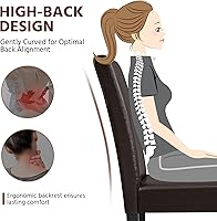 Vista 6 de Yaheetech Juego de 2 sillas de comedor de cuero sintético moderno con patas de caucho y asiento acolchado para cocina/sala de estar/restaurante