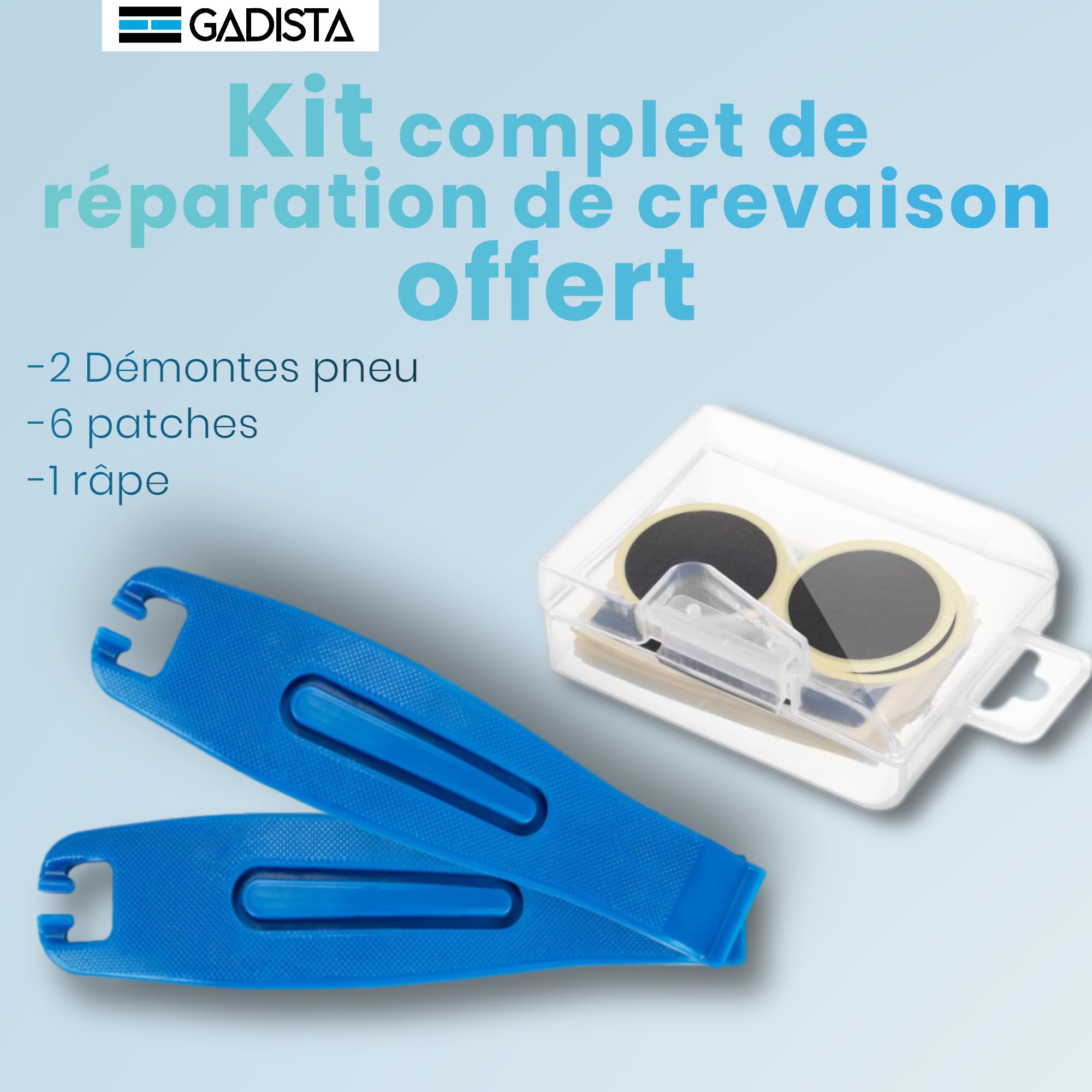GADISTA France, Pompe à Vélo en Aluminium 145 PSI avec Double Valve Schrader & Presta, Grand Manomètre pour Affichage de la Pression, Tuyau Extra Long, Poignée Confortable