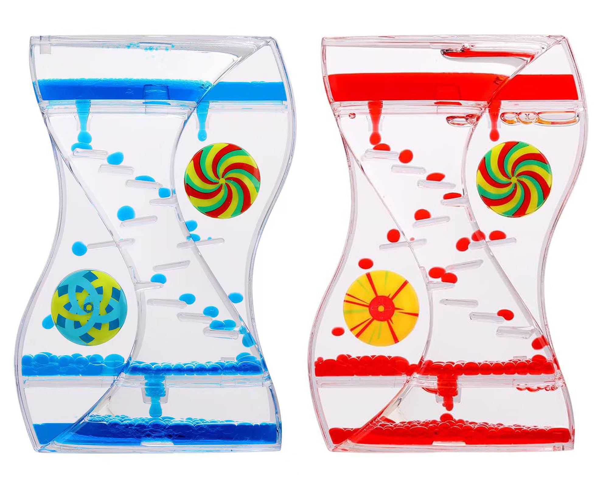 Sensory Toy Liquid Motion Bubble Timer for Relaxation Autism, ADHD,Sensory Needs,Stress Relief, Anxiety, Liquid Hourglass Toy for Kids and Adults (2PCS)
