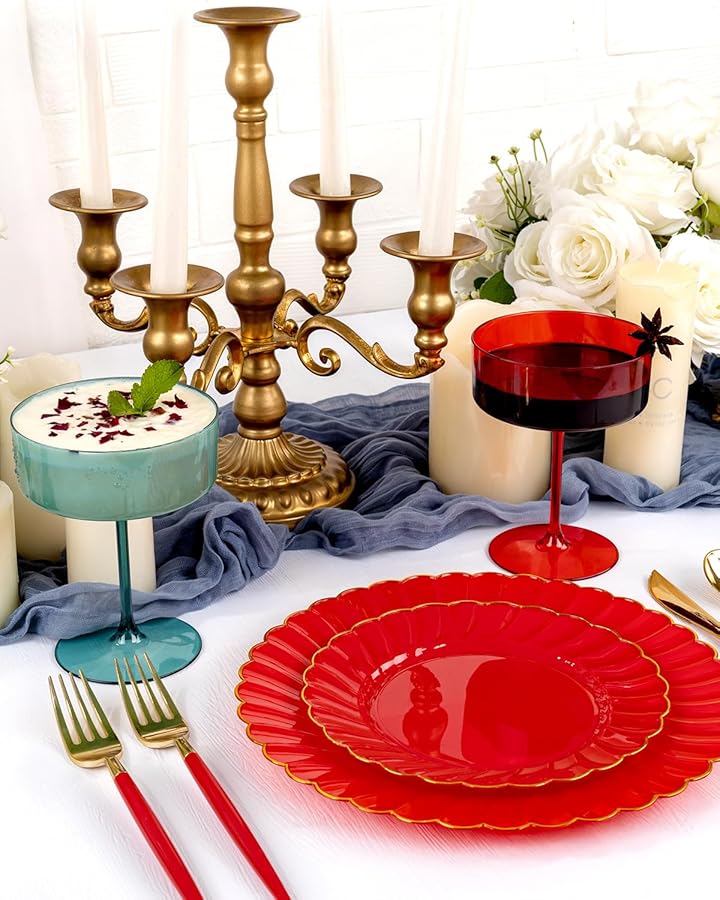 Ciaell 12PCS Plastic Martini Glasses - 10 Oz Colored Disposable Coupe Glasses with Stem - Heavy Duty Margarita Cups for Bars, Cocktails, Whiskey, Parties & Wedding - image 4