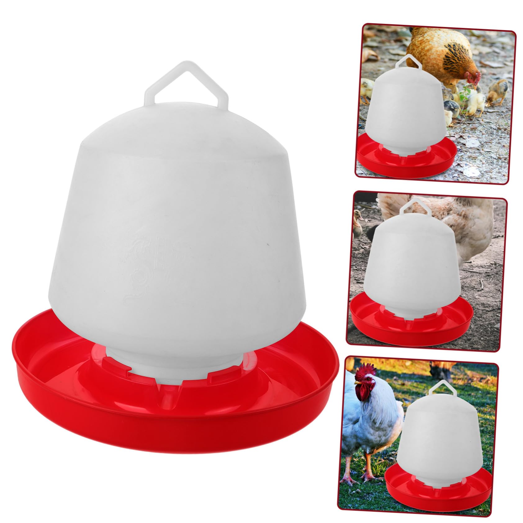 GANAZONO Mangiatoia per Pollame Resistente e Facile da Installare in Plastica Bianca Design Creativo Adatta per Alimentazione di Polli All'aperto