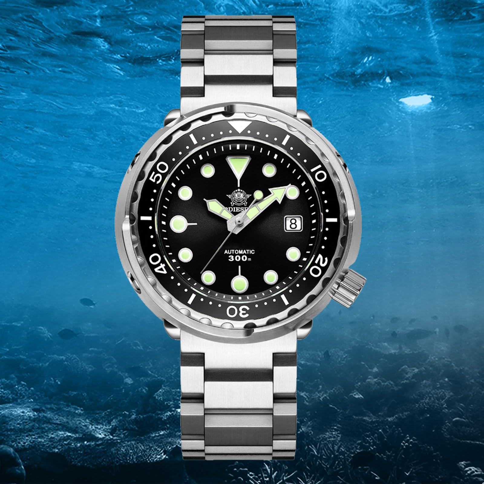 ADDIESDIVE Herren Automatik Automatikuhr Elegant Lässig Mechanisch Armbanduhren Mit Saphirglas Edelstahlarmband/taucheruhr Herren