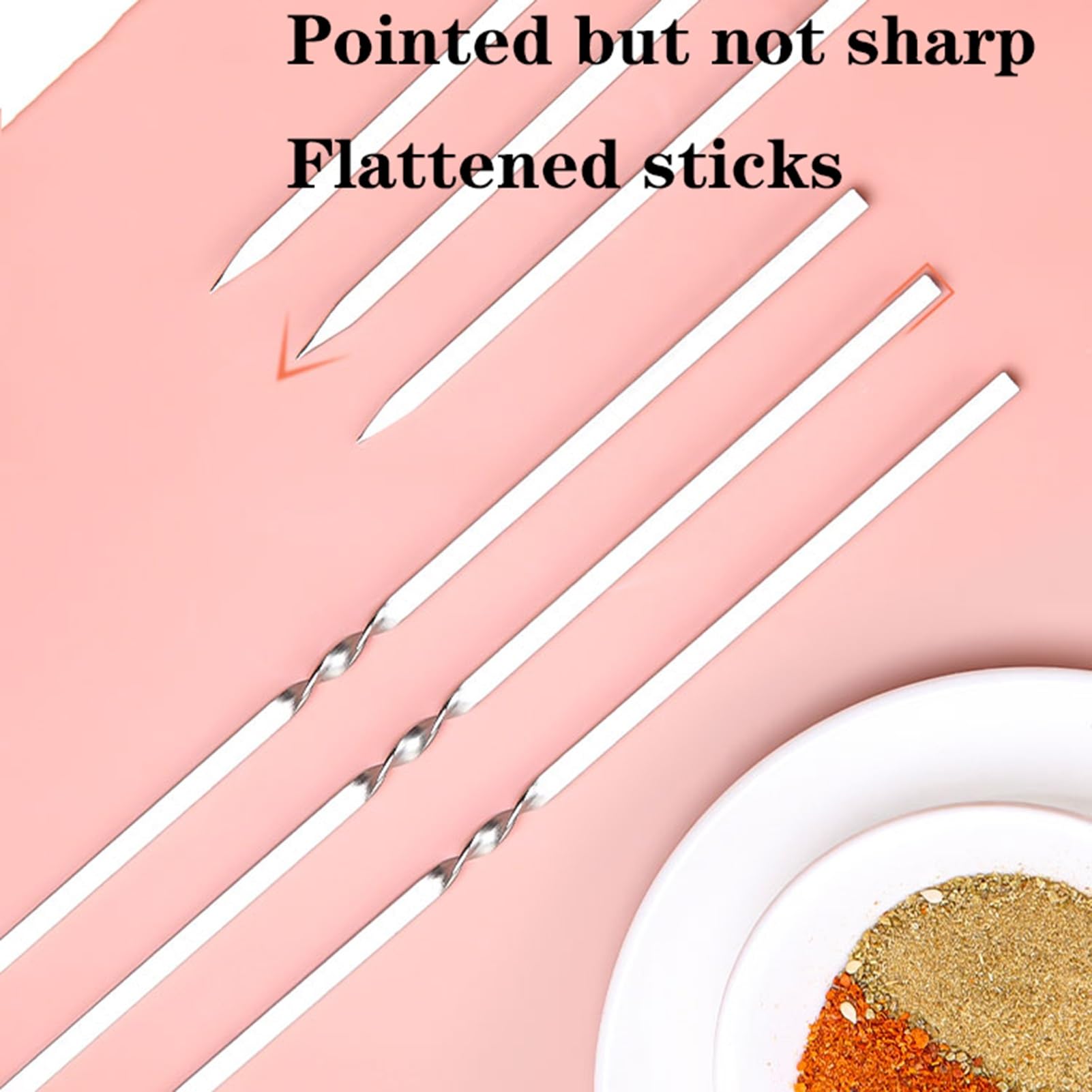 30-1000 Pinchos for Asar, pincho for Barbacoa Reutilizable, Pasador for Barbacoa de Utensilios de Cocina, for Carne, camarones, Pollo, Verduras (Size : 200)