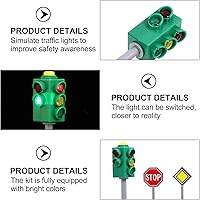 Vista 3 de TOYANDONA Juego de señales de tráfico multicolor, luz de carretera, parada de tráfico, fabricante de tráfico, juguete de señal de cruce peatonal