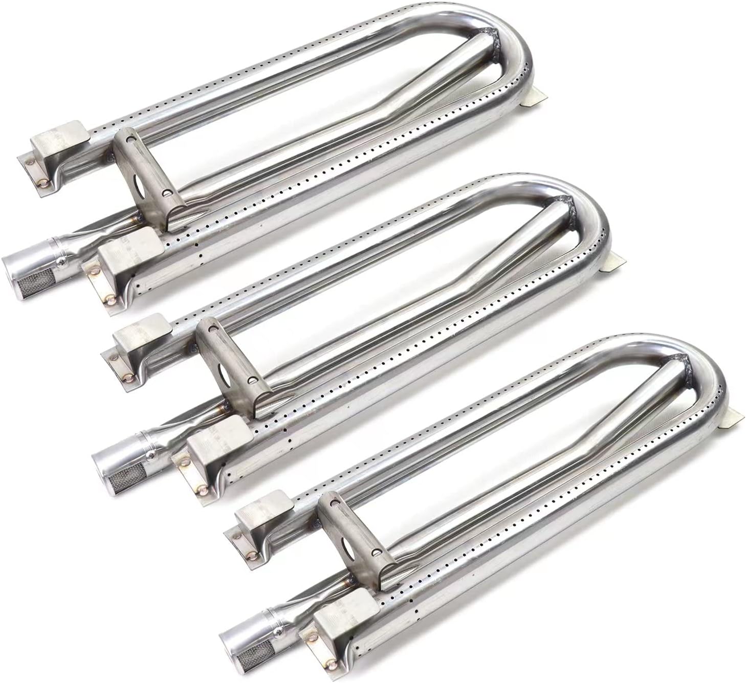 DerurizyGrill Burner Replacement Parts, Pipe Tube Crossover Cover Stainless Steel Flame Tamer for Brinkmann, DCS, Select Charmglow Gas Grill Models, 19 1/8" x 6", 3 Pack