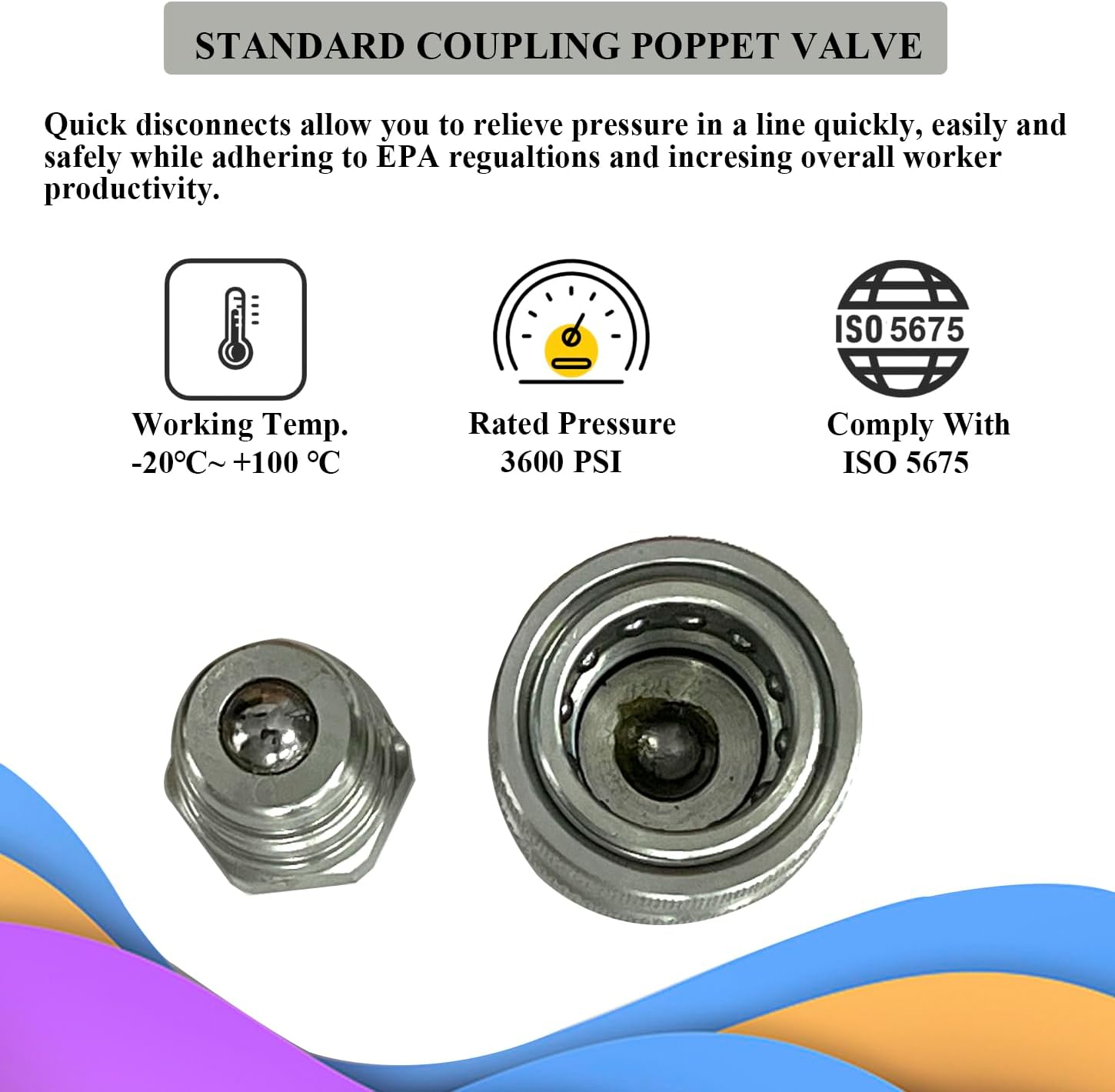 2 Sets 1/2" NPT Ball Pioneer Style Hydraulic Quick Couplers Connectors Fittings for Tractors(ISO 5675)