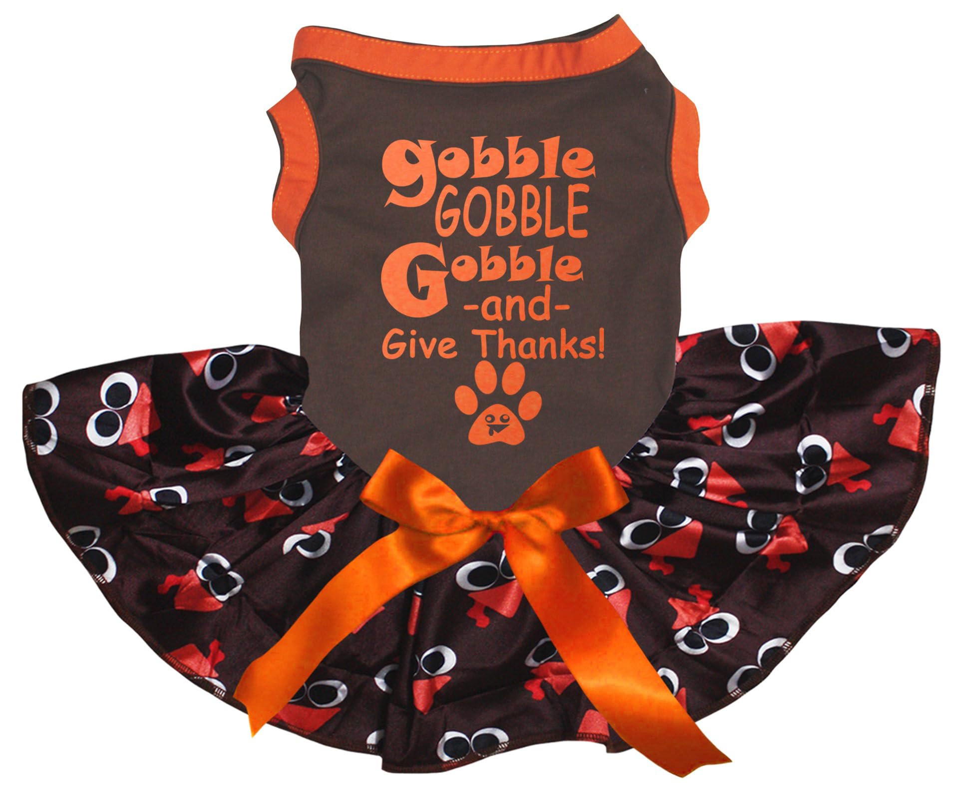 Robe pour chiot Thanksgiving marron taille M vêtement chien confortable