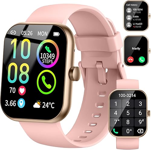 Reloj inteligente (respuestahacer llamadas), reloj inteligente HD de 1.96 pulgadas para hombres y mujeres, más de 113 modos deportivos, rastreador