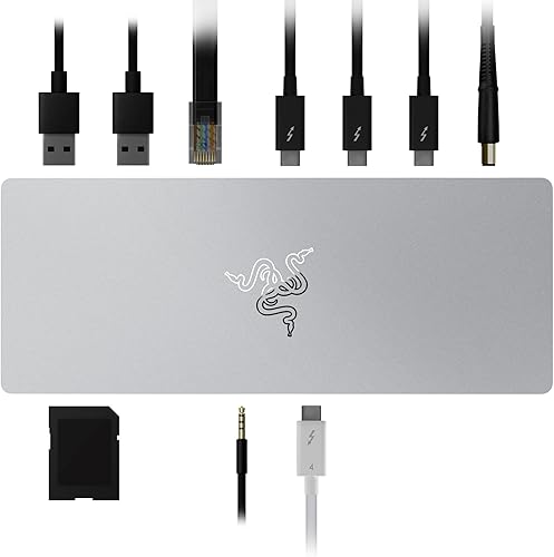 Miniatura 7 de Razer Base Thunderbolt 4: 10 puertos en 1 - Salida dual 4K o única 8K - Hub USB A y C, 2.5 GbE Thunderbolt 3, Mac y PC Compatible - Certificado