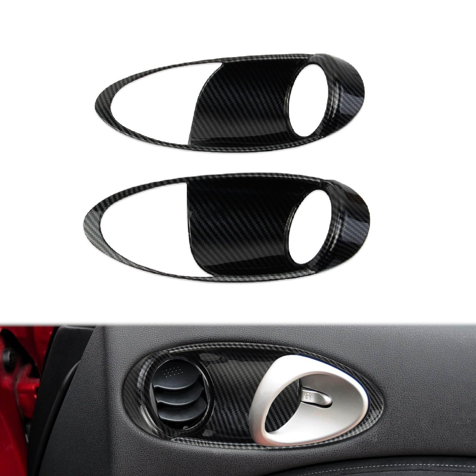 Amazon.com: Fewshaw Carbon Fiber Style Inner Door Handle Cover Air