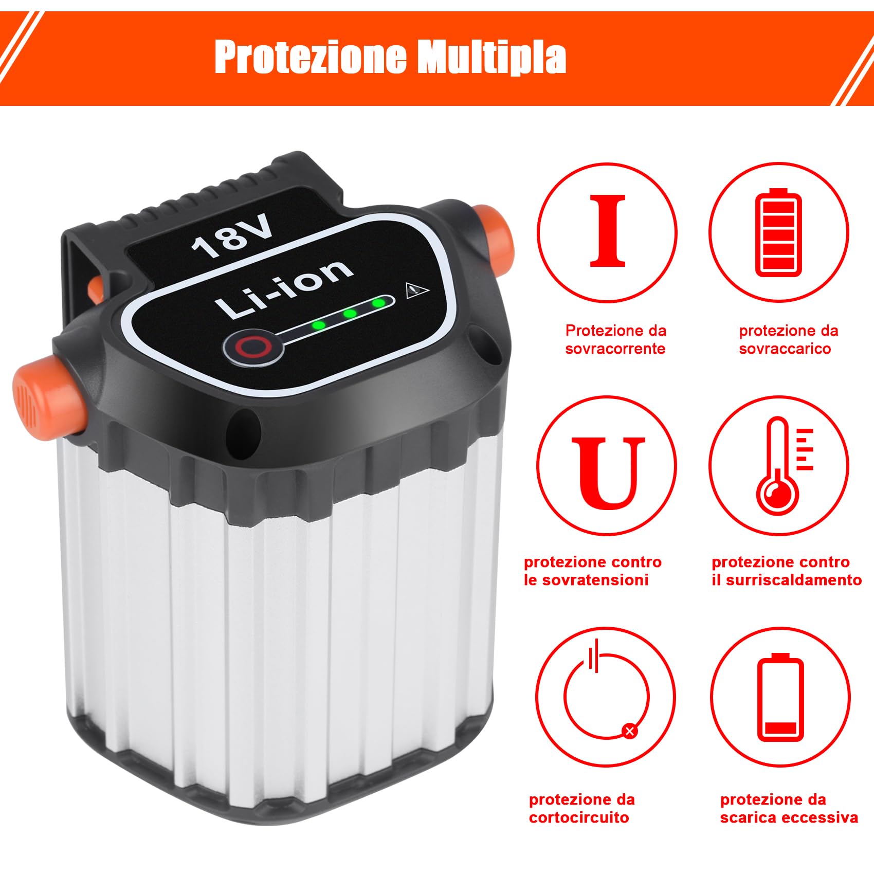 18V 4000mAh Batteria per Gardena 18 Volt Batteria BLi-18 9840-20 9839-20 Batteria Compatibile per Gardena Li-ion 18V BLi-18 Utensili
