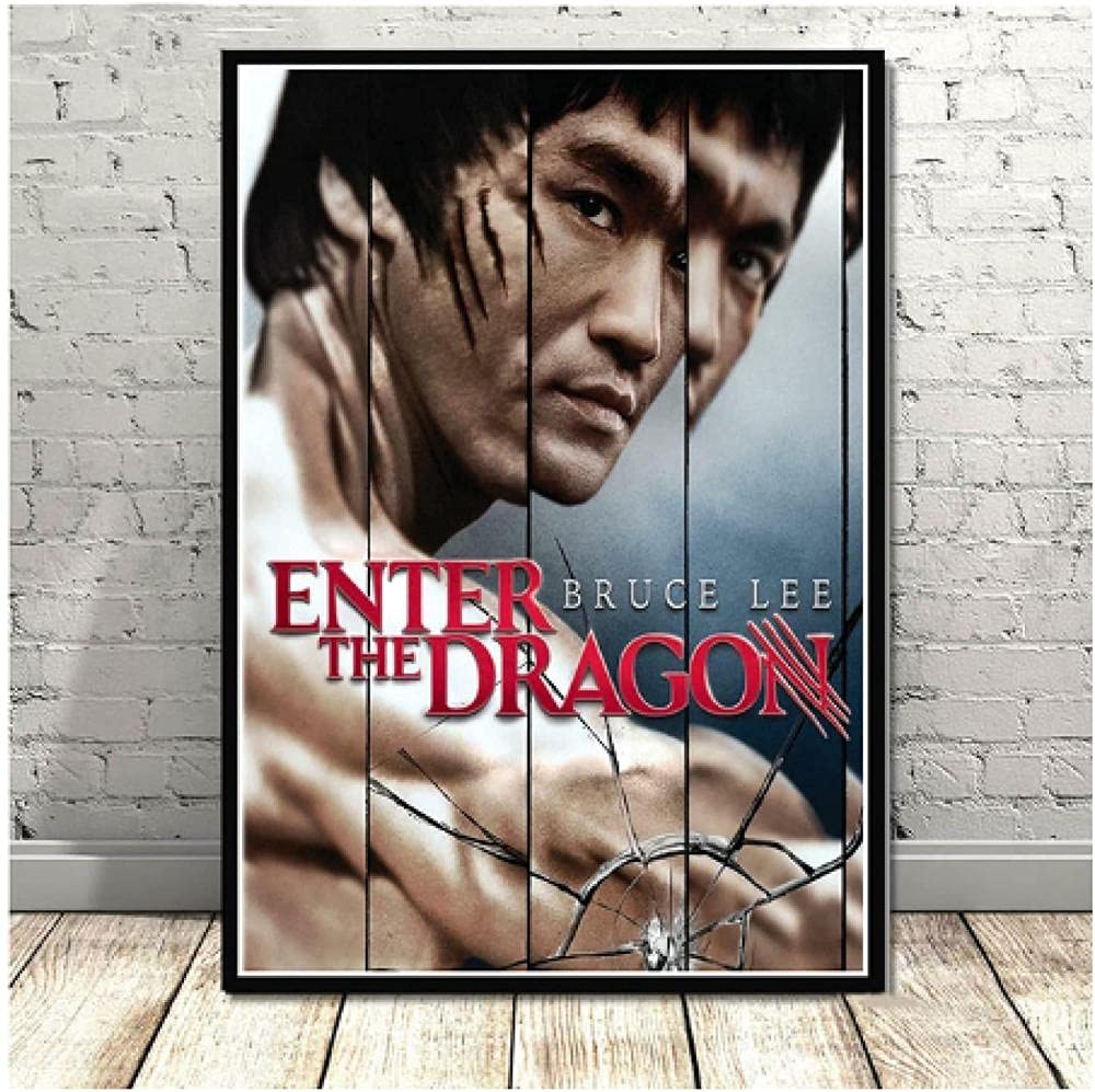 ERUZO Adult 5D Diamond Painting Set Bruce Lee Kung Fu King Actor Retro Wall Art Art Crafts for Home Wall Decoration 40x50cm