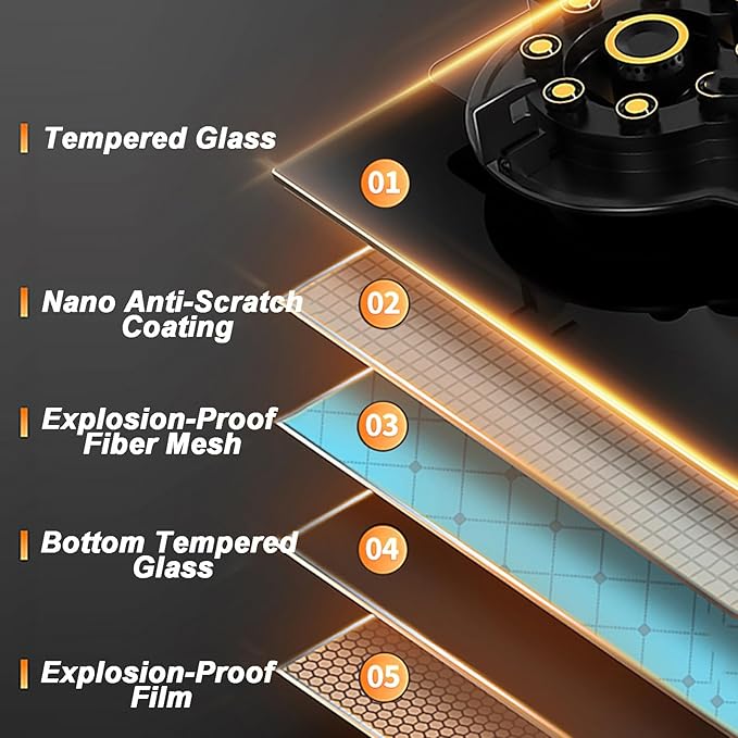 Estufa de Gas 1 Puesto, Panel de Vidrio Templado, Temporizador miniatura 4