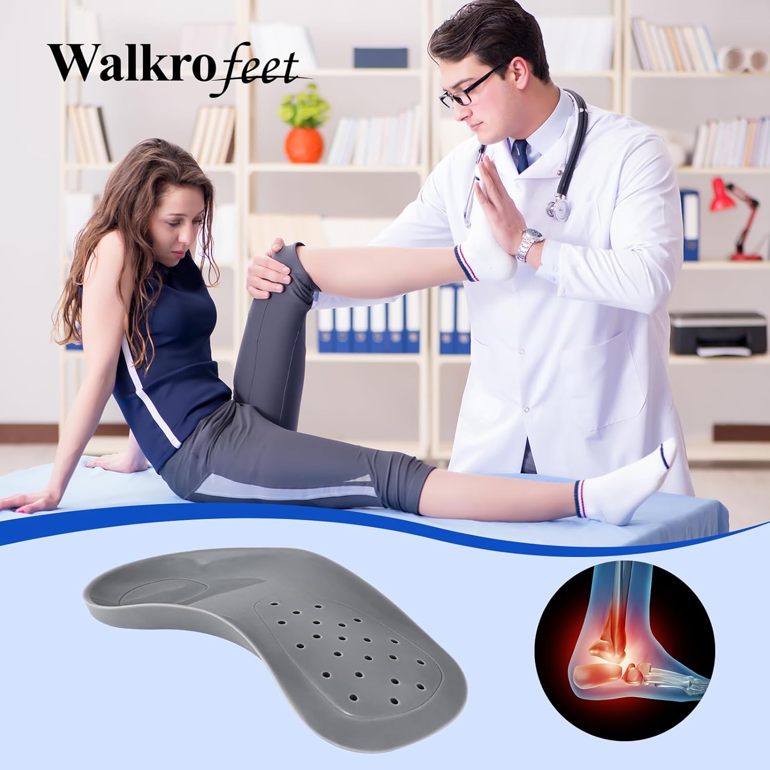 Original 3/4 Arch Support Metatarsal Support Orthotics Over-Pronation Insoles Relieve Plantar Fasciitis, Arch, Heel & Ankle Foot Pain (Gray, Men 6-8.5/Women 8-10.5) - Image 4