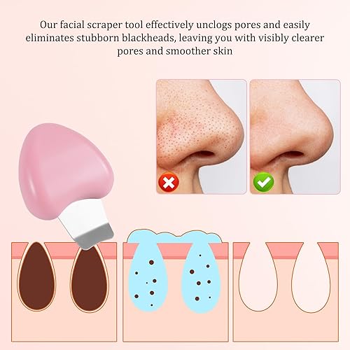 Miniatura 6 de Espátula facial para limpiar la piel, raspador de espinillas, pala de acero inoxidable, kit de herramientas para eliminar puntos negros, agujas para