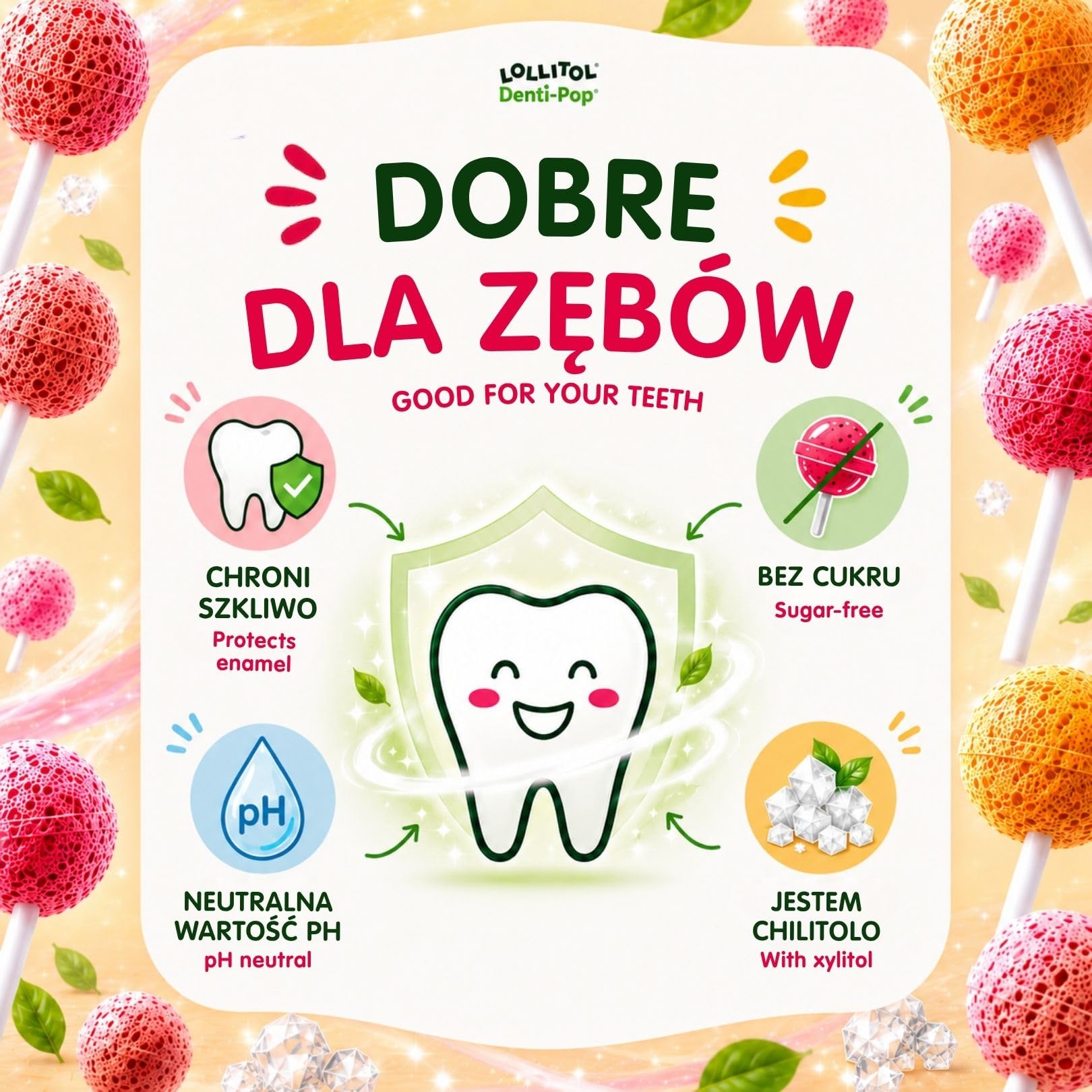 LOLLITOL Lizaki Bez Cukru 28 Sztuk – Cukierki Bez Cukru, Wegańskie Lizaki o Smakach Owocowych (Truskawka, Malina, Mango, Ananas) – Bez Aspartamu, Zestaw Degustacyjny