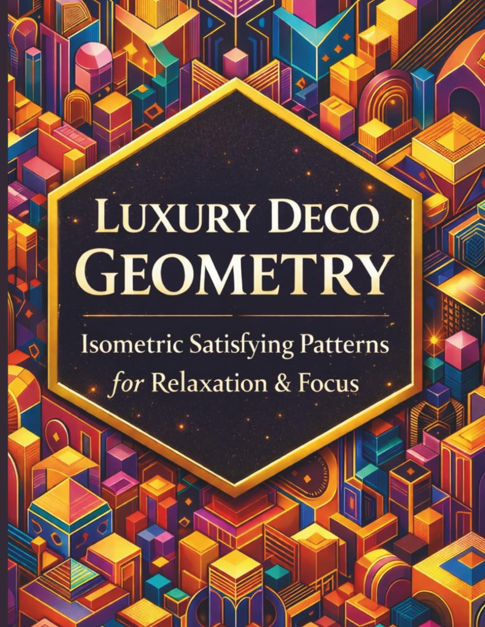 Luxury Deco Geometry Isometric Satisfying Patterns for Relaxation & Focus: A Premium Art Deco Coloring Book with Bold Geometric Patterns