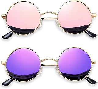 Joopin Small Round Sunglasses Hippie Circle Teashades UV Protection Costume