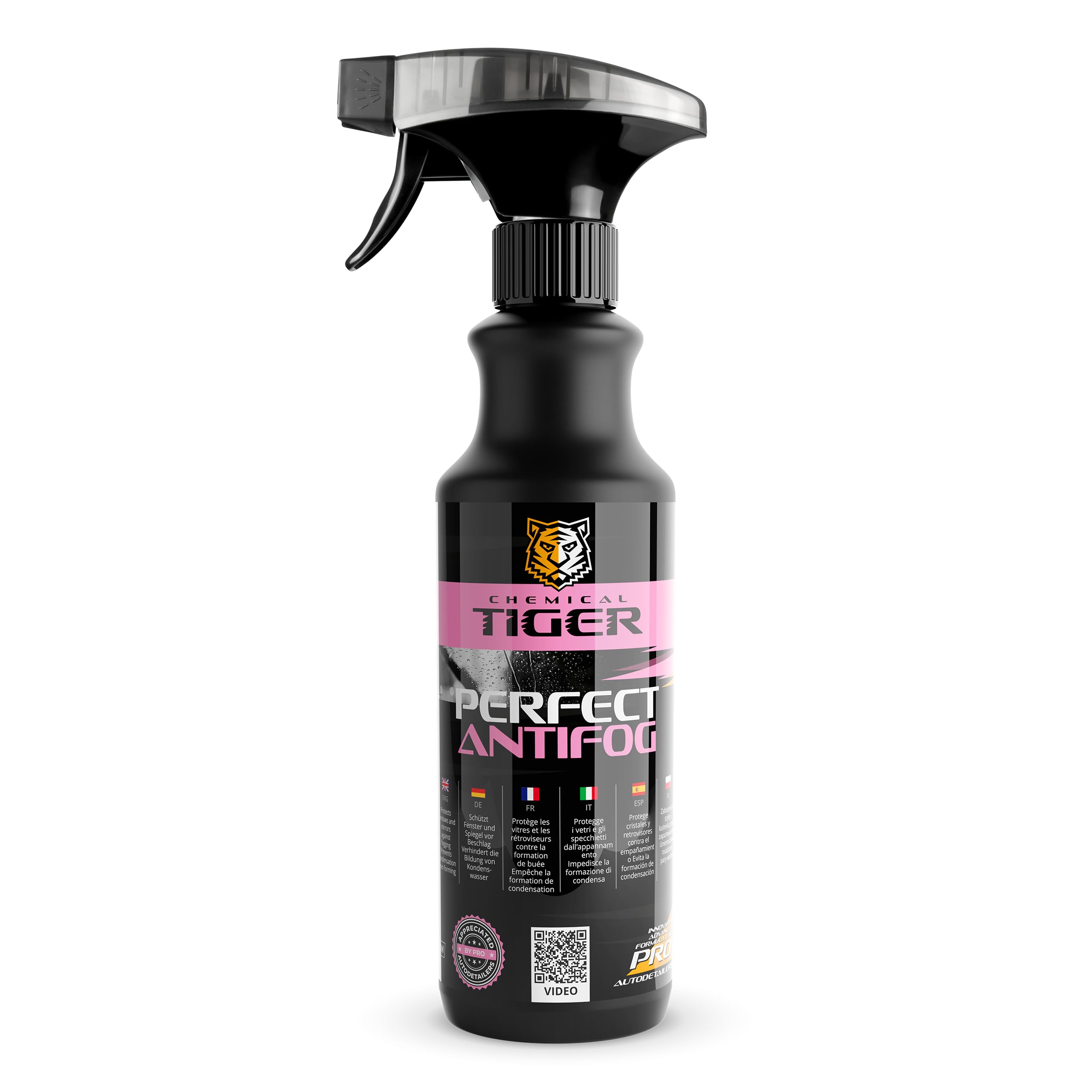 Spray antiappannante per occhiali, parabrezza dell'auto - Antiappannante per finestrini, specchietti retrovisori e laterali - PERFECT Antifog 500 ml