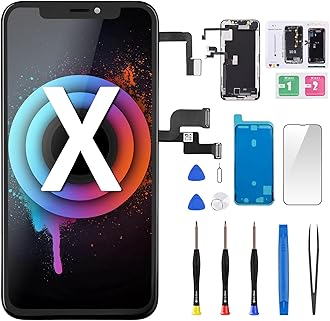 for iPhone X Screen Replacement LCD 3D Touch Display Digitizer Full Assembly with Ear Speaker Proximity Sensor 5.8" for iPhone 10 Fix Tools Repair Kit Magnetic Screws Pad A1865 A1901 A1902