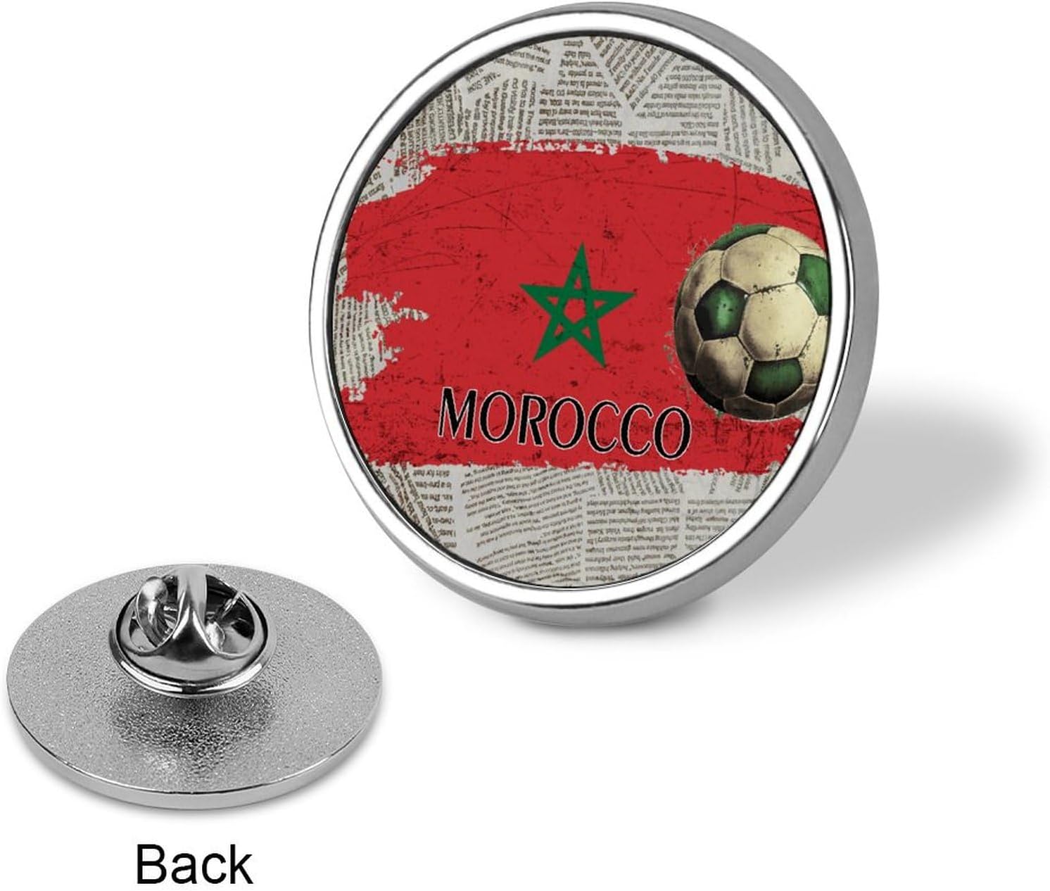 Morocco Flag Football Enamel Pins Sets Sports Player National Day Badge Pin Enamel Pins National Pride Custom Buttons Artistic Lapel Pin For Clothing Bags And Lanyards Housewarming Gift