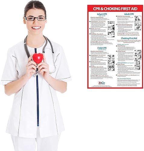 Miniatura 5 de Paquete de 3 carteles de primeros auxilios (1) RCP y pasos de asfixia (1) signos de accidente cerebrovascular BE FAST (1) síntomas de ataque